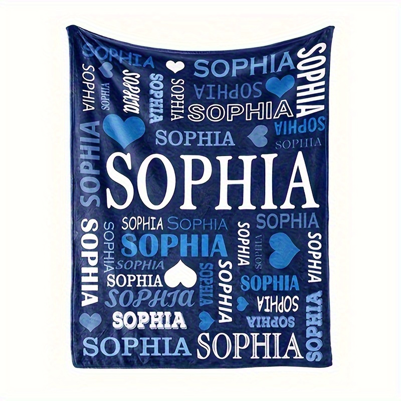 TEMU 1pc Personalized Name Flannel Blanket - Options, Soft Cozy Throw For Home, Office, Sofa & - Machine Washable Gift For Family, , , Accessory |