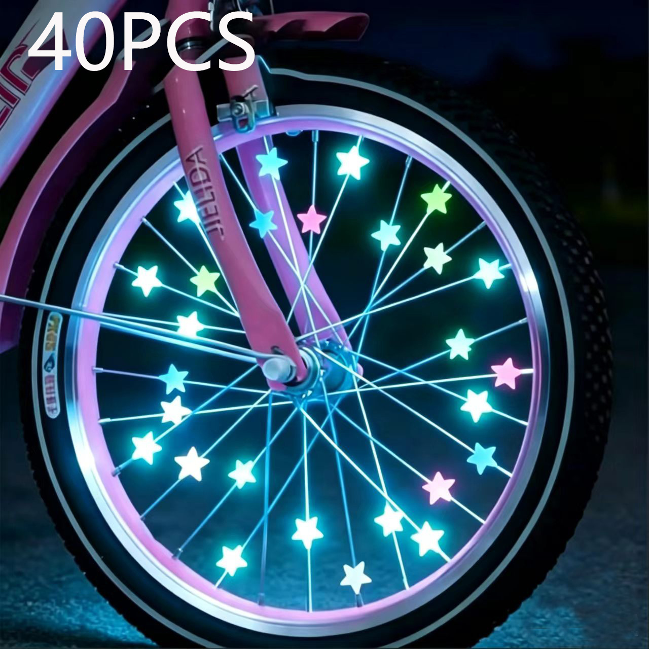 TEMU Copricerchi con perline a luminosi da 40 pezzi a colori casuali - Decorazioni per ruote a forma di stella luminose, adatte per notturna, tutti i