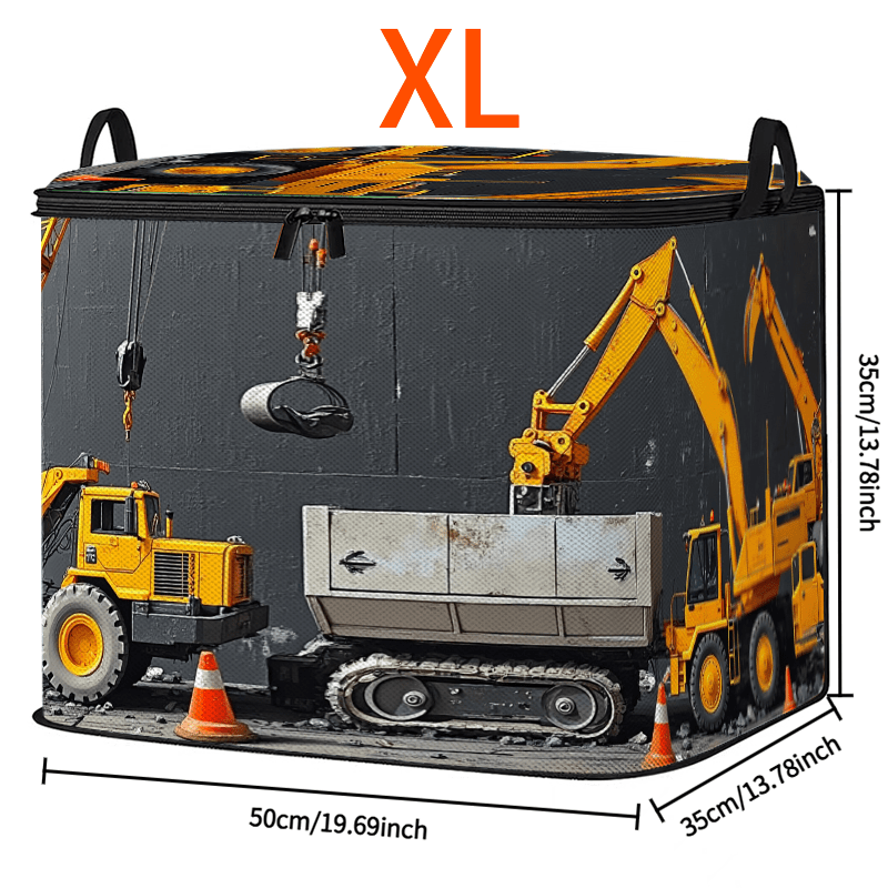 TEMU Upgraded Large Capacity Storage Organizer Container For Construction Sites, Engineering Vehicles - Clothes, Quilts, Pillows Storage Container,