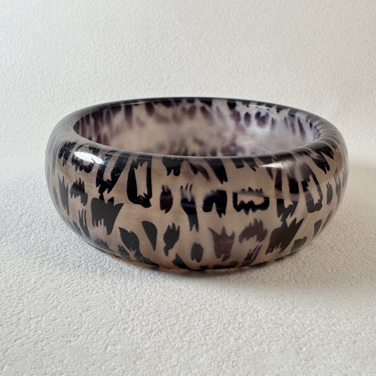 Retro Geometric Leopard Resin Bracelet, Unique Gift