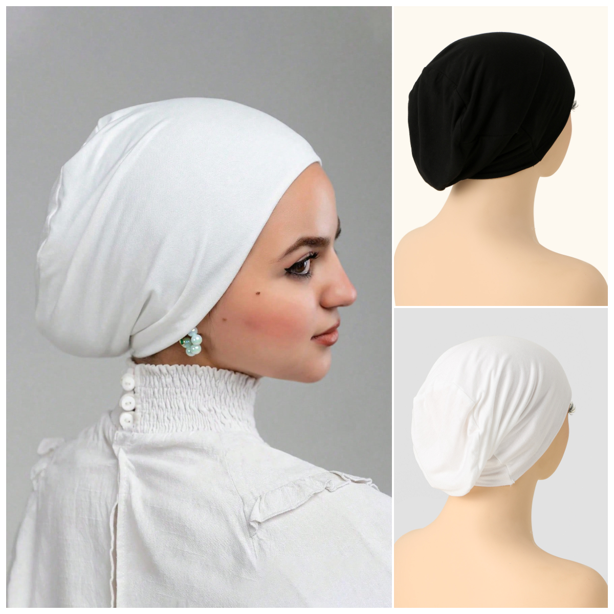 1pc Muslim Women's Daily Double-Layer Flat Top Base Cap for Prayer, Easy to Wear and Non-Slip, Suitable for Casual Daily Wear