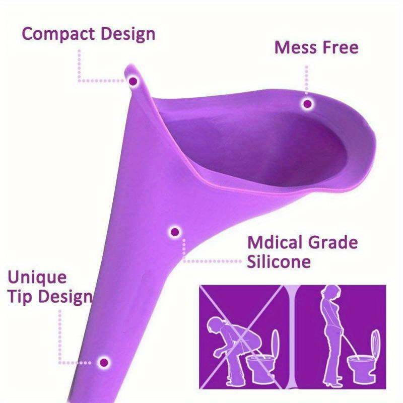 Leak-Proof PVC Portable Female Urination Device - Spill-Proof Funnel Cup for Outdoor, Travel, Camping, Hiking - Reusable Personal Urinal Storage Bag