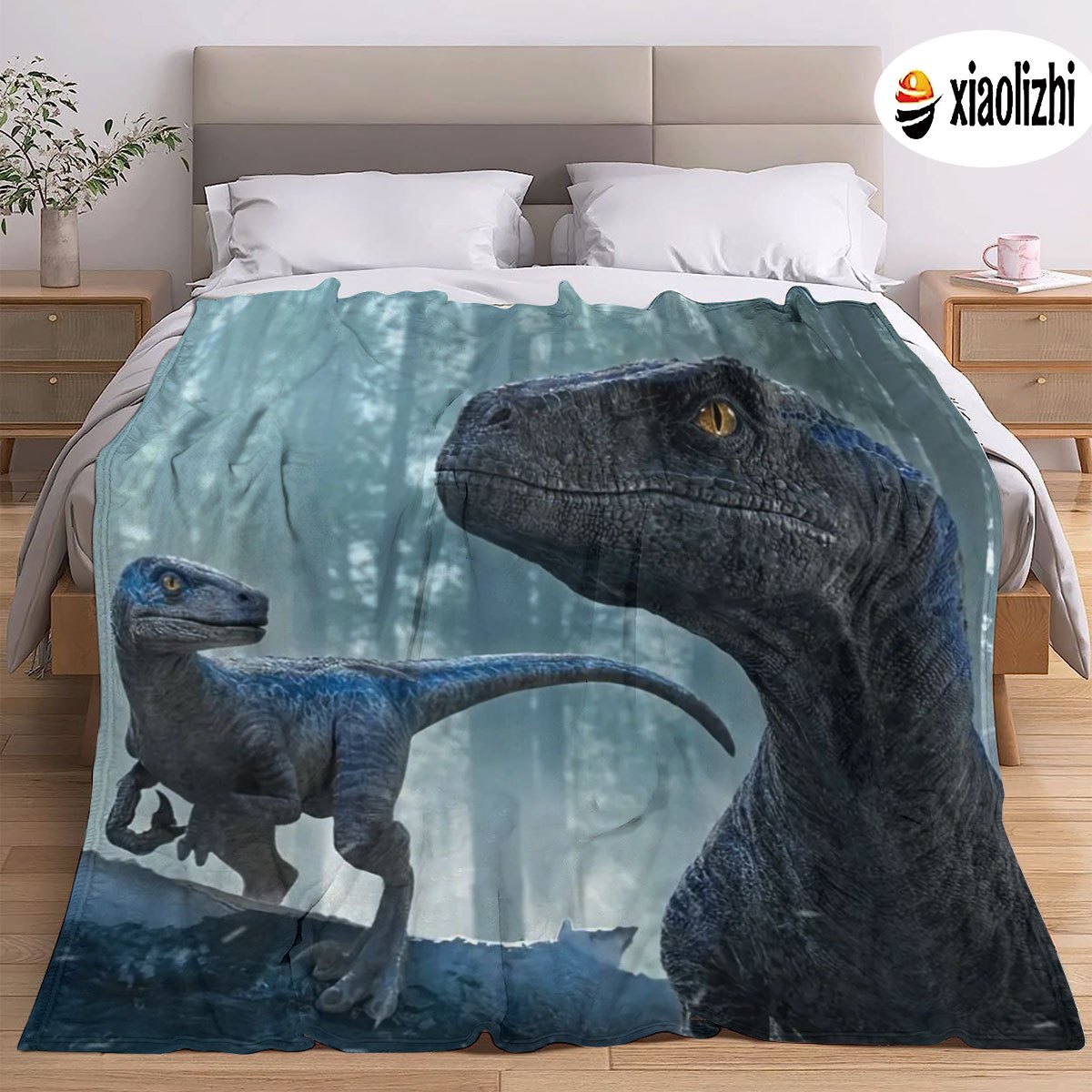 

1pc Dinosaur Brothers Printed Throw Blanket, Contemporary Style, Knitted Polyester, , Soft And Warm, Portable For Bed, Travel, Camping, Living Room, Office, Sofa, Chair - 200-250gsm