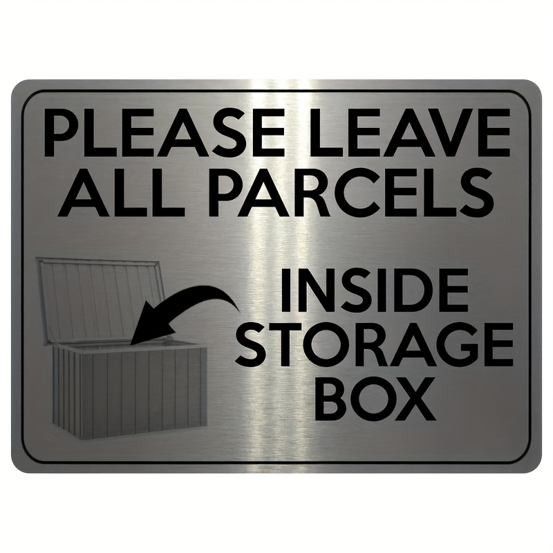 TEMU Wall Mounted "please Leave Packages//mail Inside" Sign - Metal Storage Box Label Plate For Office, Mailbox - Decorative Warning Sign