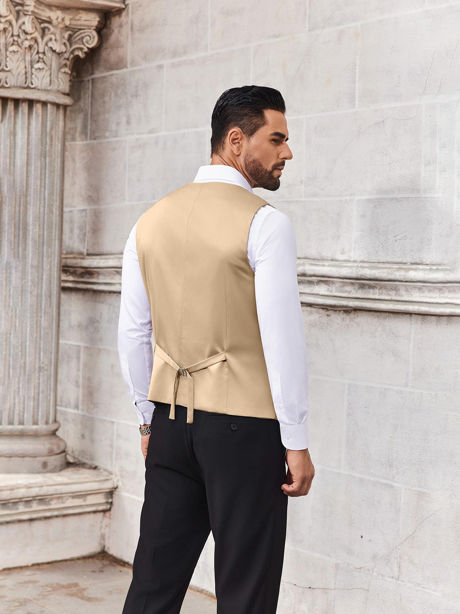 *'s Suit Vests Business Casual Vest Lightweight Formal Dress Vest * Fit  Waistcoat for Suits Tuxedo
