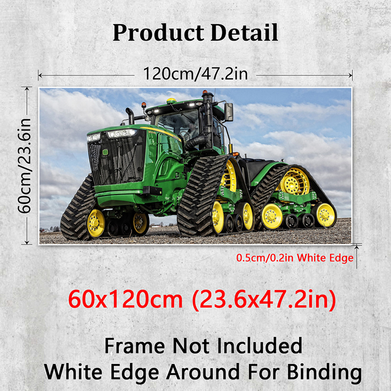 TEMU 1pc Tractor Canvas Poster - Modern Farm Vehicle Art, Wall Decor For Living Room, Bedroom, Office - Ideal Gift For Farming Enthusiasts & Home Decor Lovers
