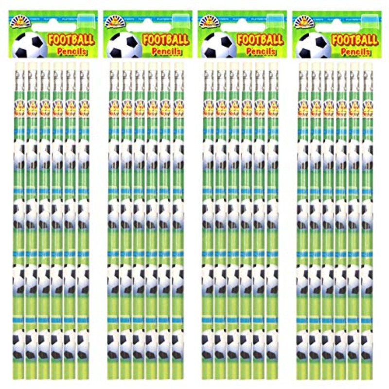 24 Pack Football Themed Pencils with Eraser Tips - Exam Writing Tools