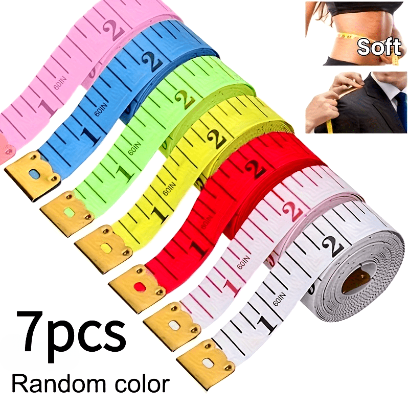 TEMU Ensemble de 7 mètres souples - Mètre ruban de multicolore de 60 pouces/150 cm, convient pour la fabrication de bijoux DIY, couleurs assorties,