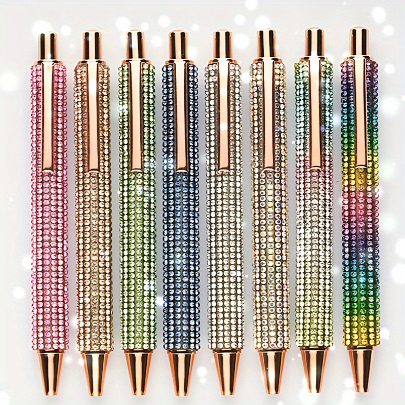 

1pc, Sparkling Crystal Bead Pen - School And Office Use, Ideal Gift, In A Of Colors