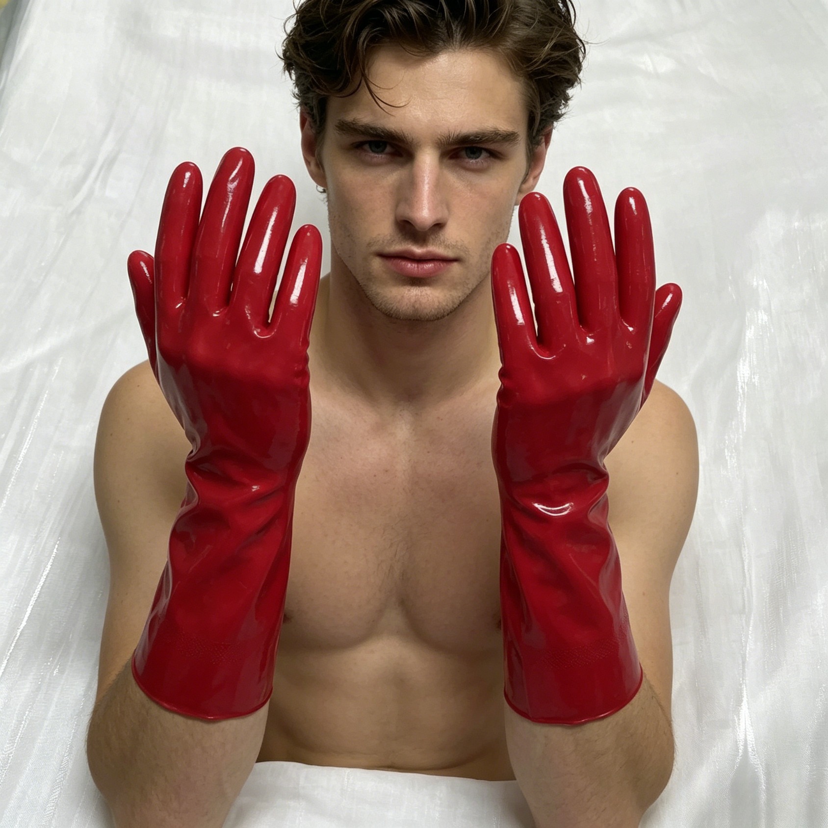 Image of Natural Rubber Latex Gloves 0.4mm Thick -finger Unisex Suitable For Cosplay, Themed Parties, Training & Costume - Hand Washable, For, Mardi Gras, Role-play (natural Latex)