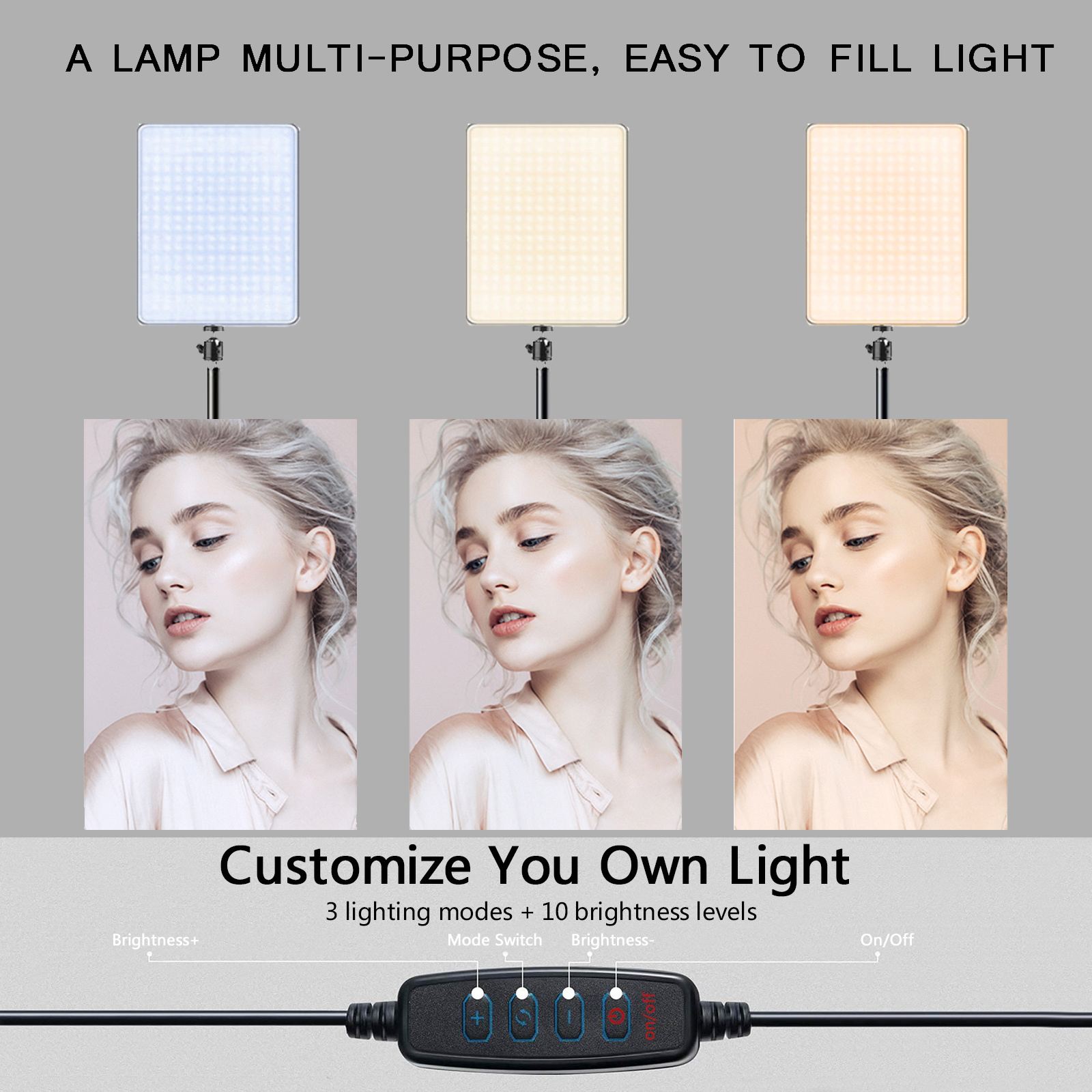 Anneau Lumineux LED Pour Appareil Photo, 25,4 Cm, Intensité Variable Avec Trépied Pour Maquillage, Diffusion En Direct Et Prise De Photos