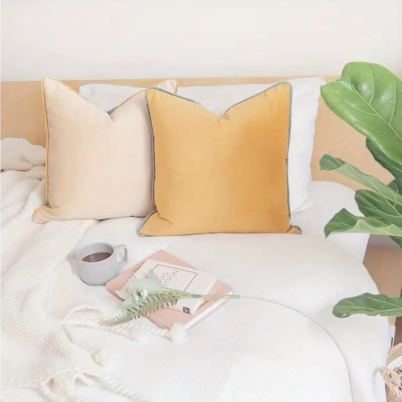 2pcs velvet modern double sided design cushion cover decorative pillow cover mixed decoration excluding pillow core Product details 5