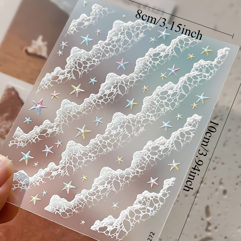 TEMU 1pc Shiny Shells, Starfish Nail Stickers, With Ocean And Starfish Designs, Beautiful And Shiny Nail Additions, Suitable For Love Nail Art,