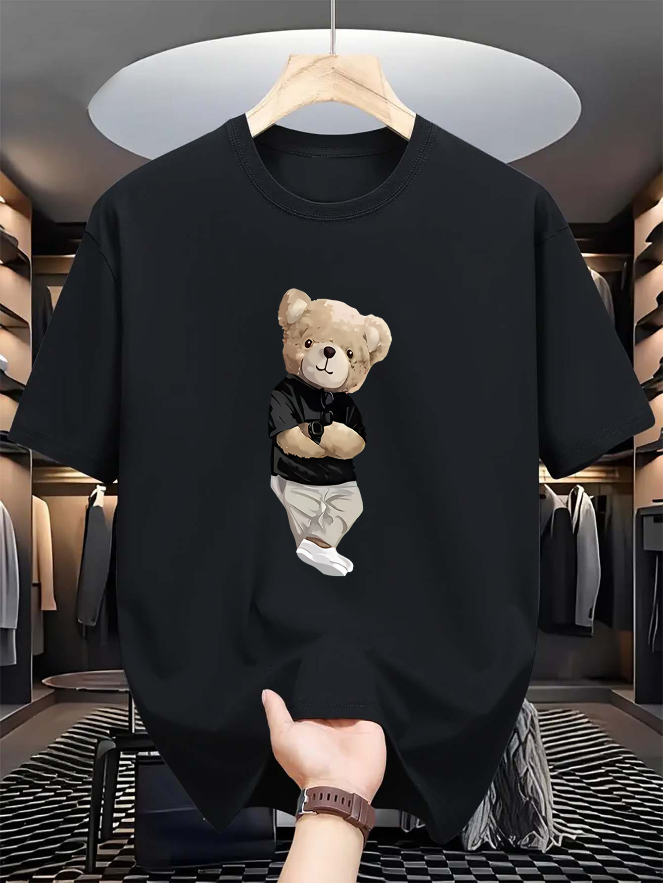men teddy bear shirt sold on Temu United States