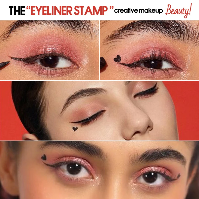 waterproof long lasting liquid eyeliner pencil smudge proof with moon stamp for precise winged liner everyday party makeup ideal for sensitive eyes sensitive eye makeup safe makeup creative application tools smooth application tool details 2