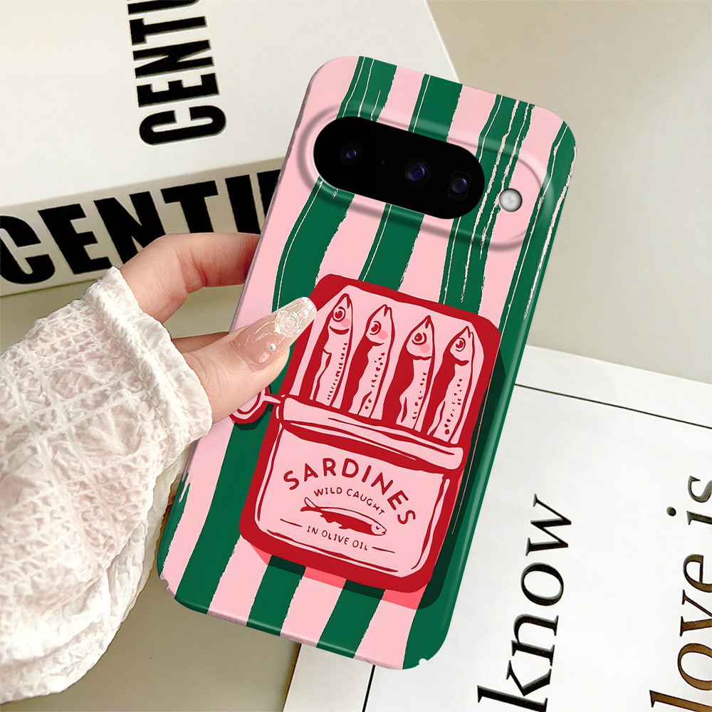 TEMU Phone Case: Sardine Can Pattern Fun Case, Suitable For Google Pixel 7/8/9/10 Pro 5g, Drop-resistant Film Precision-hole Case, Daily Niche Design