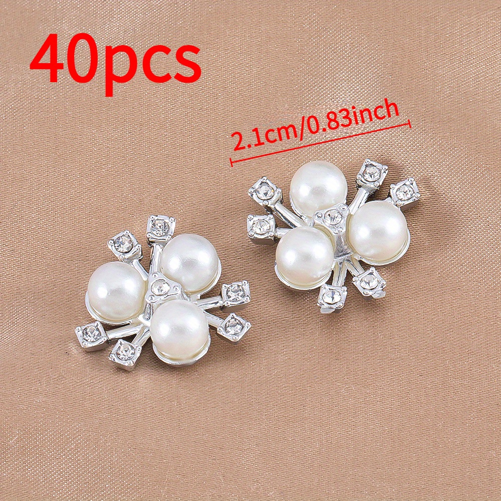 Image of 40pcs Fashion Gorgeous Acrylic Flower Plate Beads Patch Flower Plate Clasp Inlaid For Diy Hair Accessories Clothing Gift Packaging With Decorative Accessories Bow Decorative Jewelry Making Kits