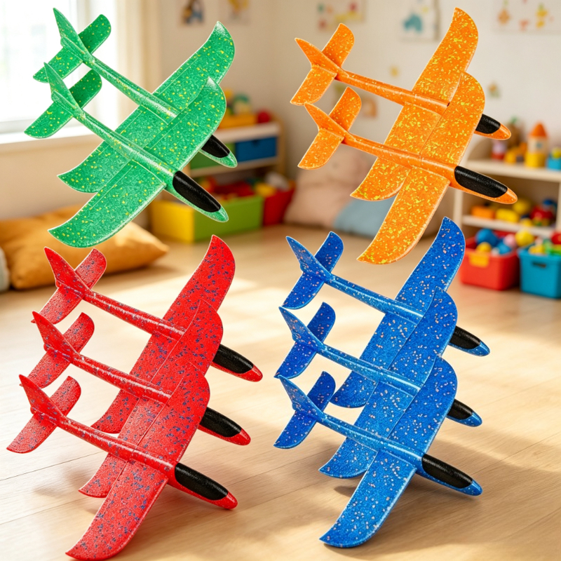 TEMU Gift For Her/him 10pcs Kids' Party Favor Throwing Airplanes, 2 Flight , Red   Blue   Green   Orange, Easily Launches Throw, Kids' Party Favor