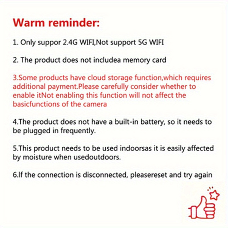 1 dona 2 megapikselli Ultra HD WiFi xavfsizlik kamerasi, 2 tomonlama audio, smartfon bilan mos, to‘liq rangli kunduzi va kechasi, sun’iy intellekt yordamida insoniy harakatni aniqlash, panoramani kuzatish, 360° panoramali ko‘rinish, IP66 suv o‘tkazmaydigan, 2,4 gigagertsli Wi-Fi, ABS materiali, USB Powered, tashqi kuzatuv tafsilotlari uchun 0