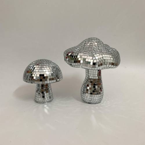 2pcs disco mushroom decorations mirror ball colorful ultra light table centerpiece y2k room decoration reflective shelf decoration party photo props