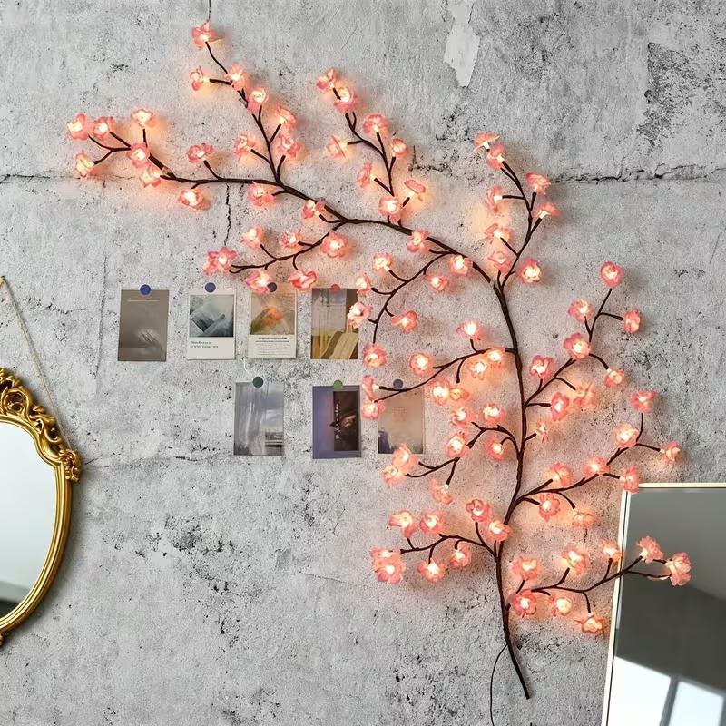 104 bulb cherry   vine string lights 52pcs leds and 52pcs cherry   glowing cherry tree branch lights   cherry vine lights led branch lights 8   of flashing usb powered indoor atmosphere decorative lights Product details 6