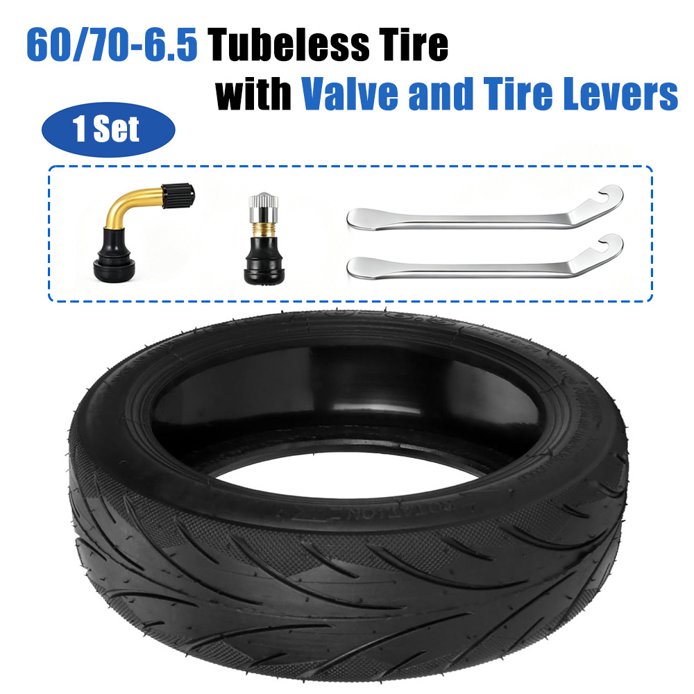 TEMU 60/70-6.5 Tubeless Tire With 2 Valves And 2 Tire Levers, 10x2.50-6.5 Scooter Tire Replacement, For G30lp G30 G30e Scooter Tyre Parts Compatible