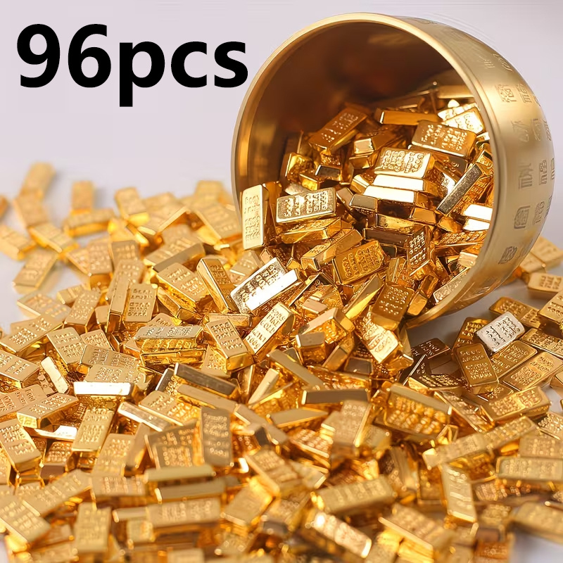 TEMU 96pcs Accessoires de Bar d'Or Acrylique Brillant, Barres d'Or Décoratives , Décorations de Fête d'Halloween et du Nouvel An