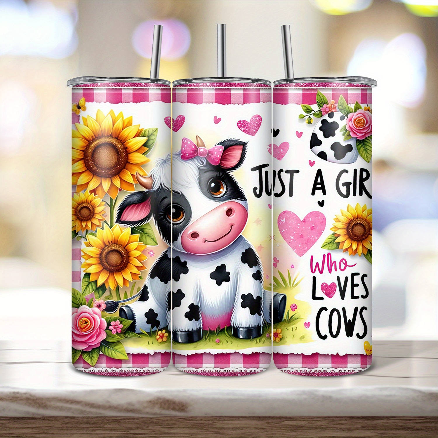 

1pc Insulated Steel Lid And , 20oz Bpa-free Cow Mug, , Round , For , , Camping, - Christmas//new