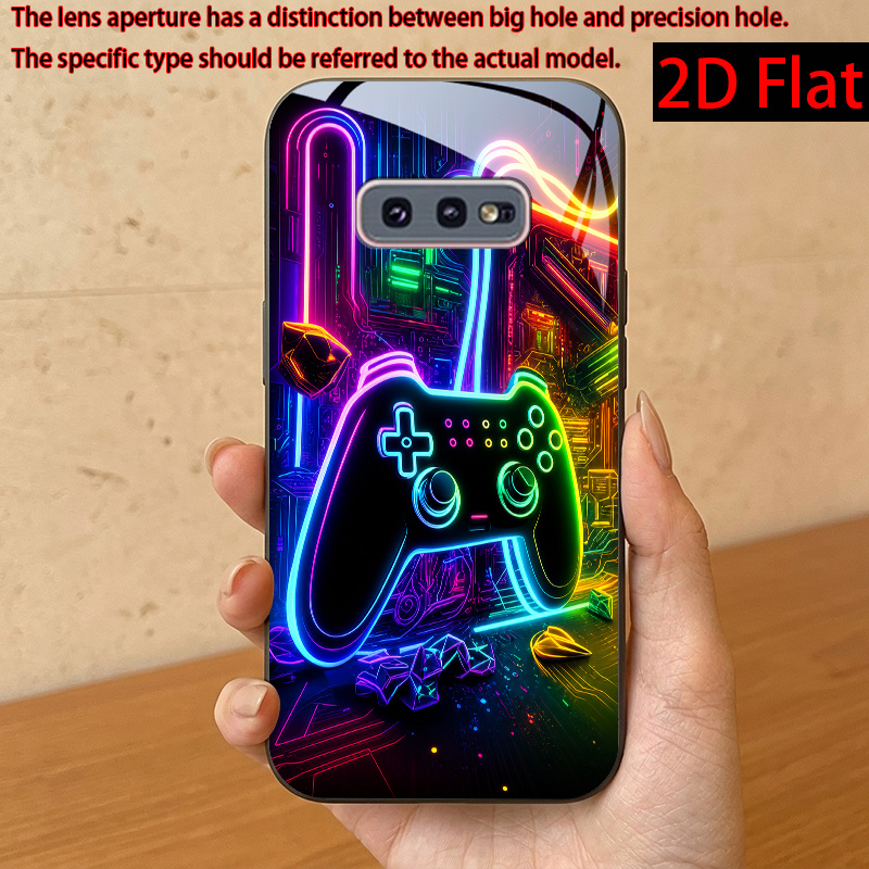 TEMU Phone Case: 2d Neon Game Controller Arcade Phone Case Suitable For S7/s8/s9 /s10/s20/s21/s22/s23/s24/s25/s26/lite/e/edge/plus//fe