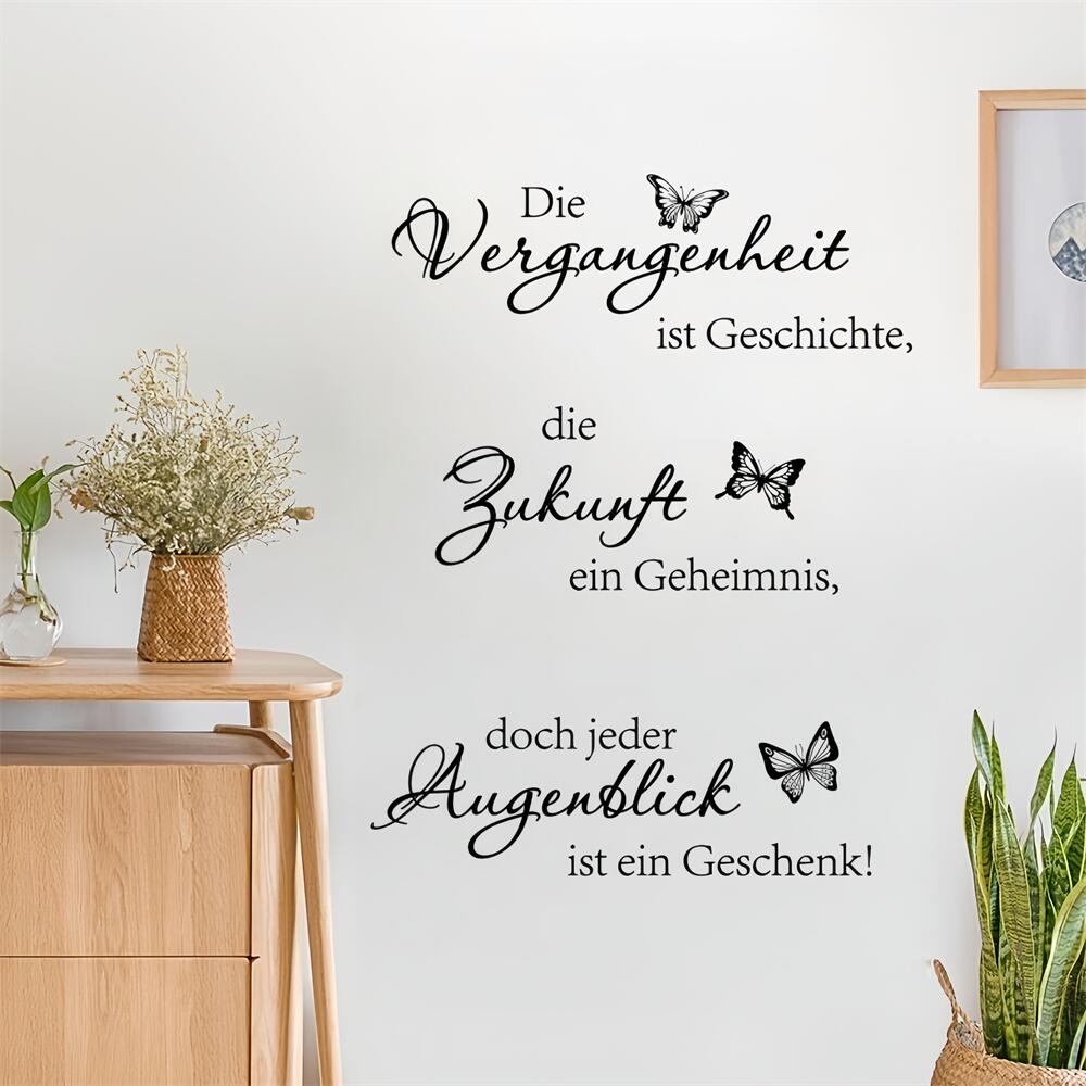 Image of Inspirational German Quotes With Designs Wall Decals, Easy- To- Peel-and- Stick Pvc Wall Stickers, Home And Office Decor, Living Room And Bedroom Decor, Home Decor