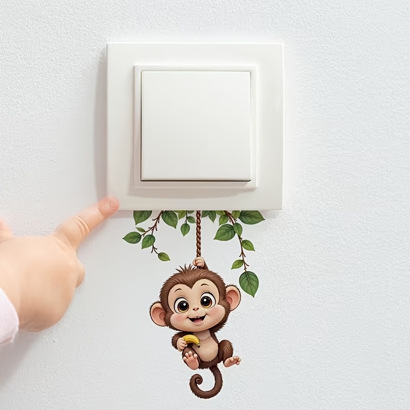 Swing Monkey Switch Sticker, Fun Waterproof Design