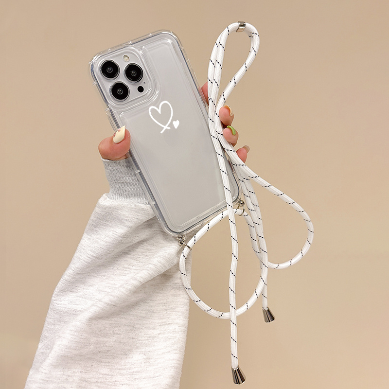 Zaščitna torbica za telefon z vzorcem srca, ki je ustvarjalna in vseobsegajoča, za 15 14 Pro Max XS XR Mini 7 8 SE2 SE3 PM1