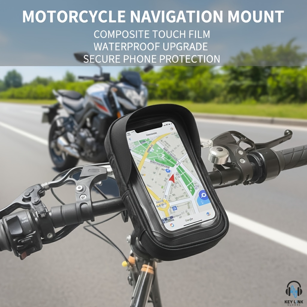 TEMU 360Â° Rotating Universal Phone Mount For Bicycle & Motorcycle | Detachable Phone Navigation Bracket With Sunshade | Compatible With All