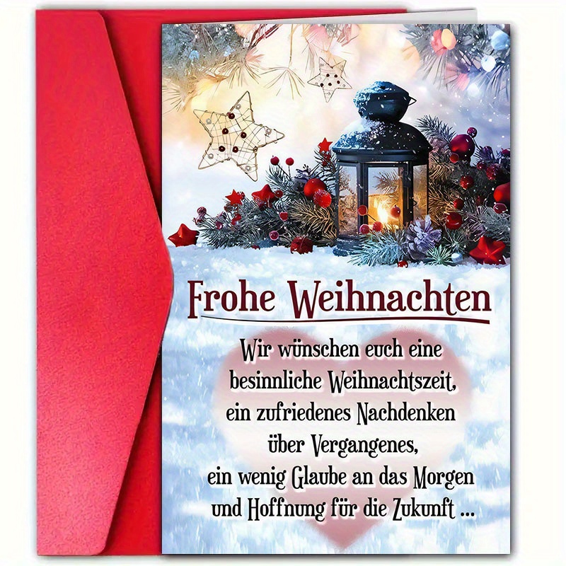 TEMU 1 Cozy German Christmas Card With Envelope, 4.72 Inches X 7.09 Inches, Designed For Family, Colleagues, Superiors, , , And Neighbors. An For The