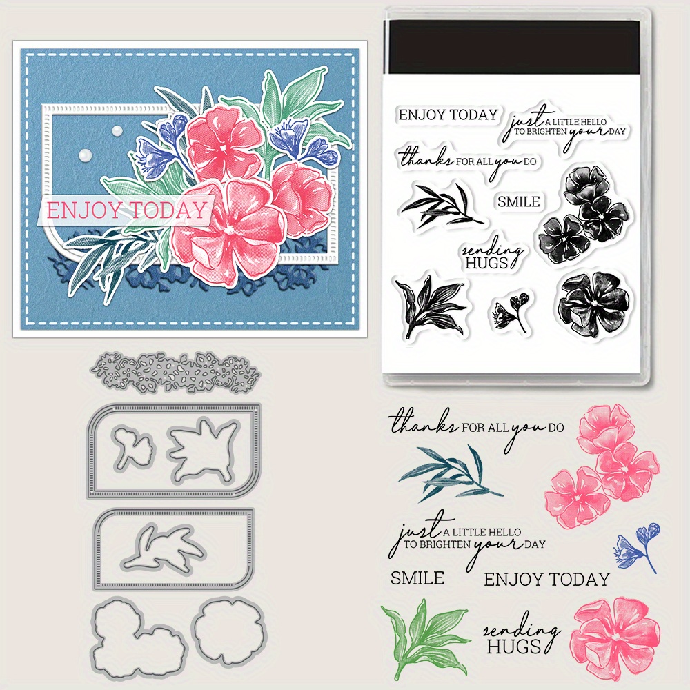 GLOBLELAND Flower Bouquet Cutting Dies Set - 44pcs Metal Die Cuts For Card Making, Scrapbooking, Paper Crafts (4 Designs)