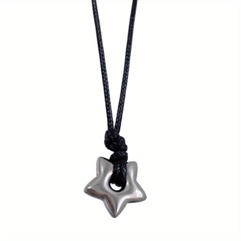 Image of Retro Rope Five-pointed Star Pendant Necklace, Gothic Hollow Star-shaped Fashionable Men's And Women's Additions, Necklace, Gift