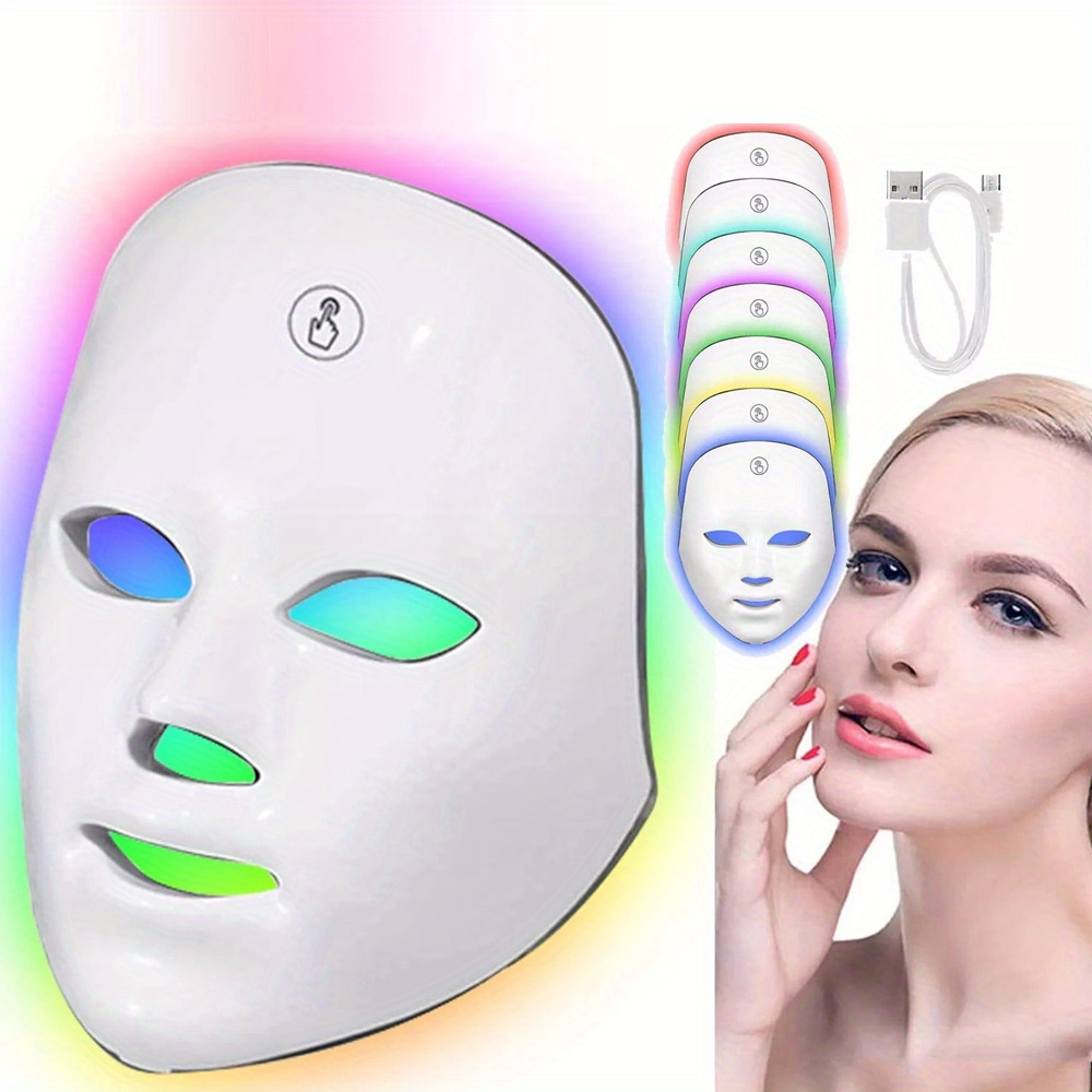 TEMU 1pc Wireless Beauty Face Mask, Light Relax Mask, 7- Mask
