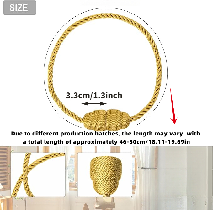 4pcs Set of Golden Magnetic Curtain Buckles, Exquisite Curtain Ties, Elegant Decorative Curtains, Perfect for Home, Office, Hotel, and Outdoor Curtains, Making It an Ideal Curtain Decoration