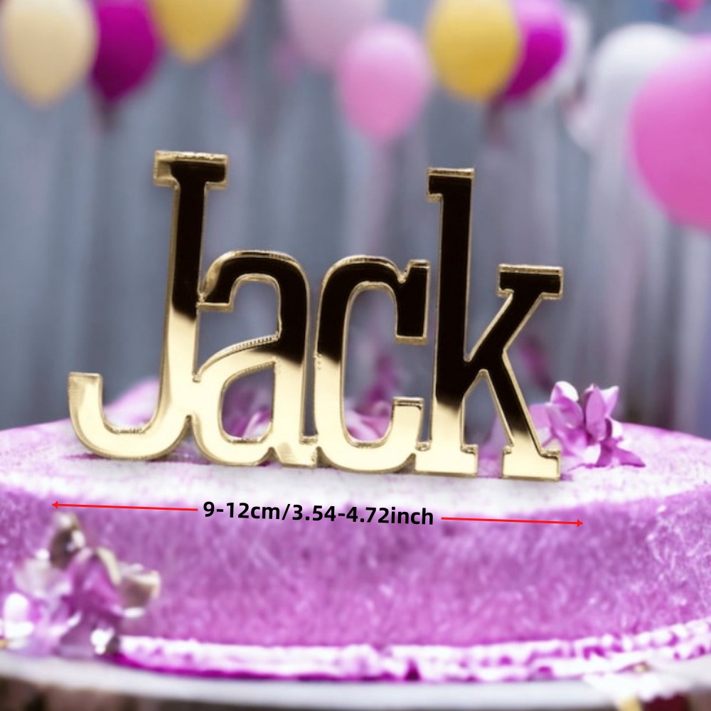 Personalized Cake Topper - Custom Acrylic Name Decoration, Elegant Party Decor For Birthday Cakes, Glossy Surface, Holiday Cake Embellishment | Decorative Effect