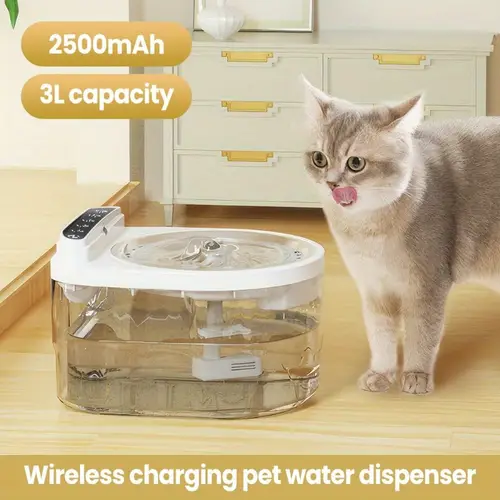 pet water dispenser wireless stainless steel pet water dispenser 3l capacity wireless pet water dispenser with motion sensor pump with 10 filter