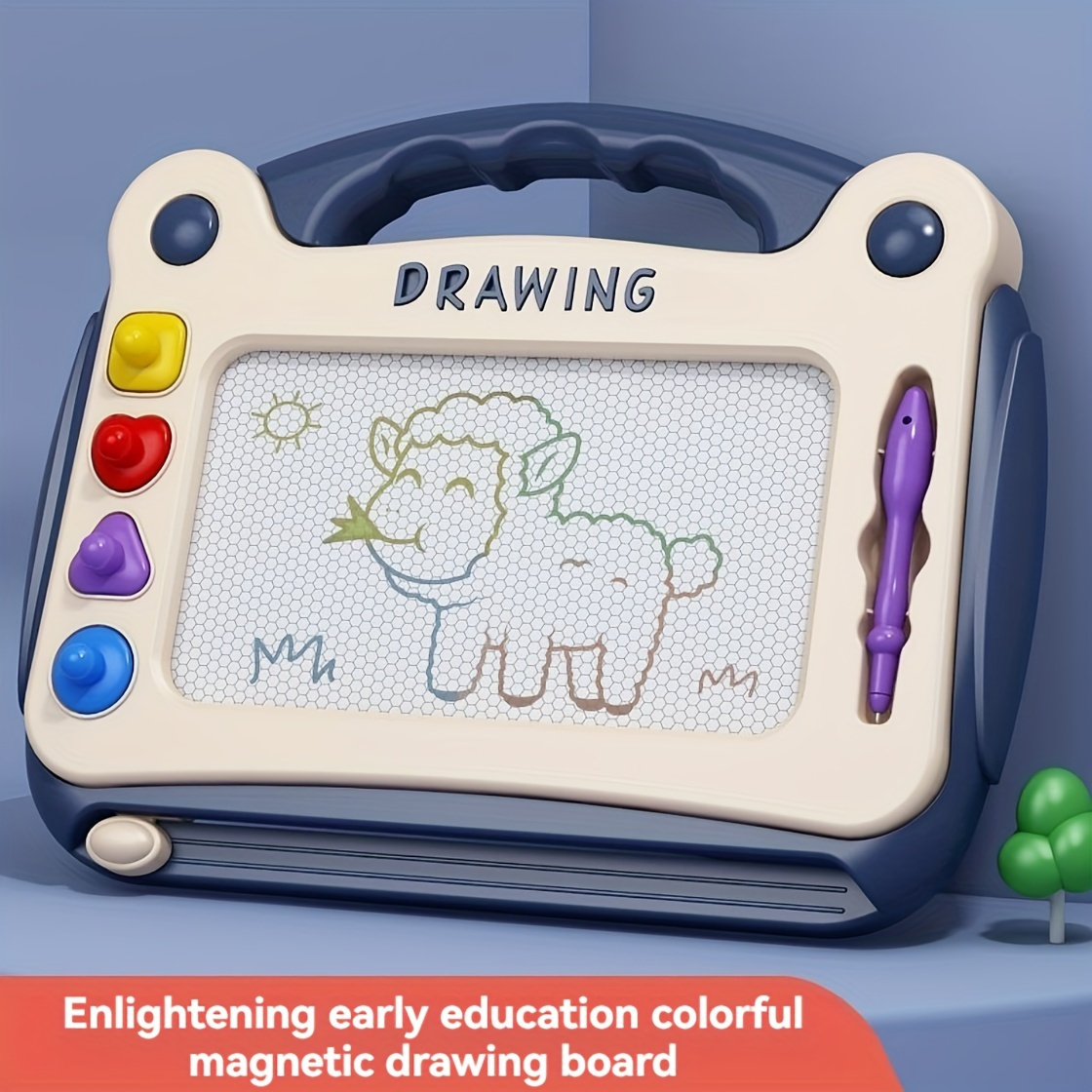 childrens drawing board sketching doodle board toy intelligence learning toy birthday gift for boys and girls christmas and halloween gift 4 stamps 1 pencil 4 stands details 2