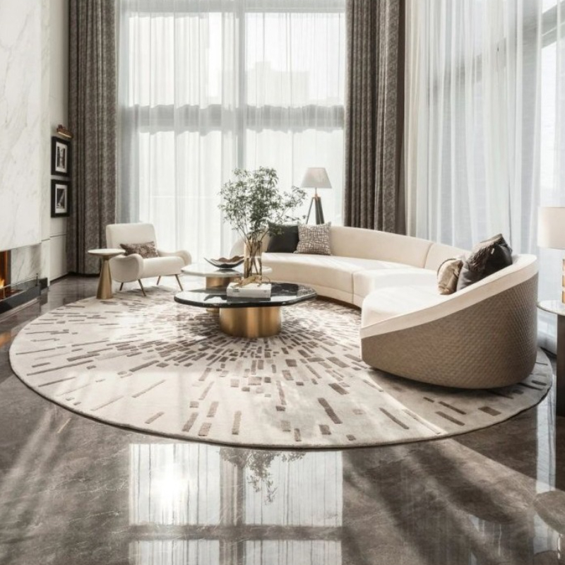TEMU Imitation Cashmere-like  1000g  10mm Modern Minimalist Line Living Room Decorative Large Area Carpet Ins Light Luxury High-end Bedroom Plush