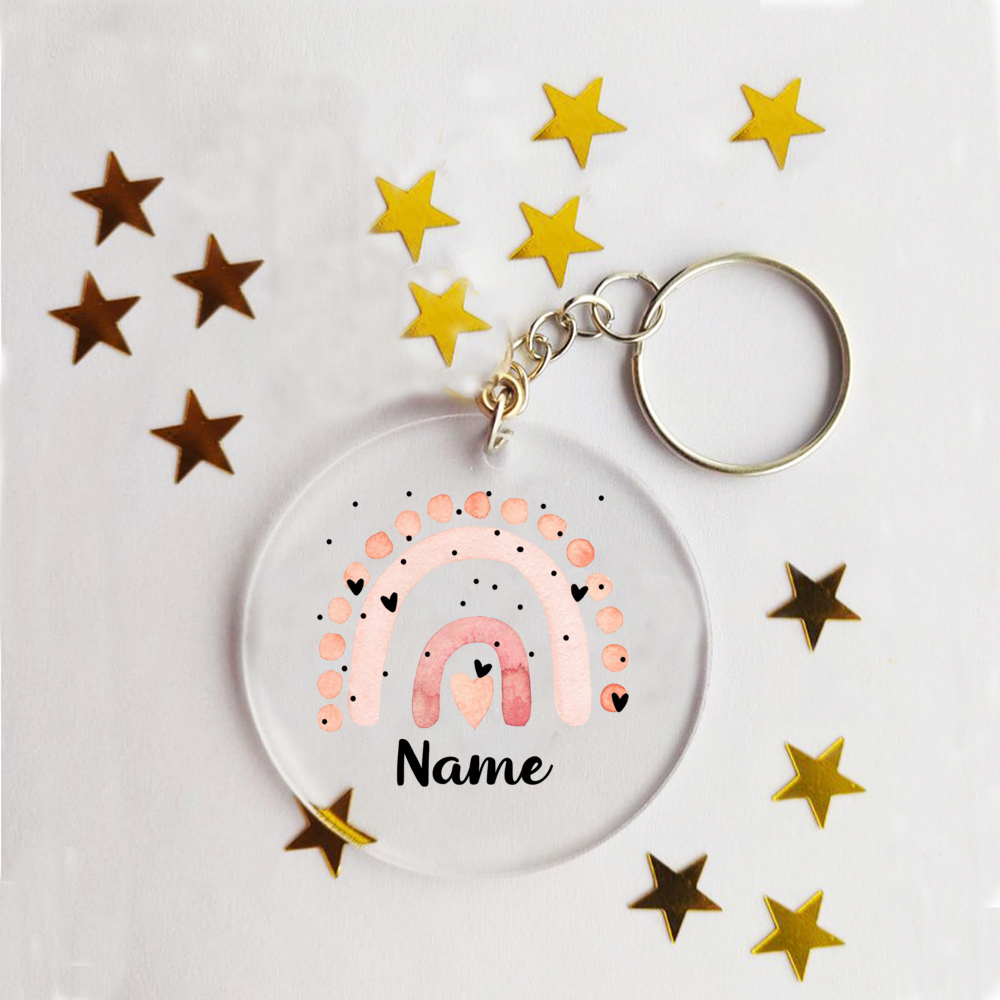 TEMU 1 llavero personalizado con diseño de cielo en acuarela, llavero con personalizado, accesorios para llaveros, colgante para bolso o móvil,