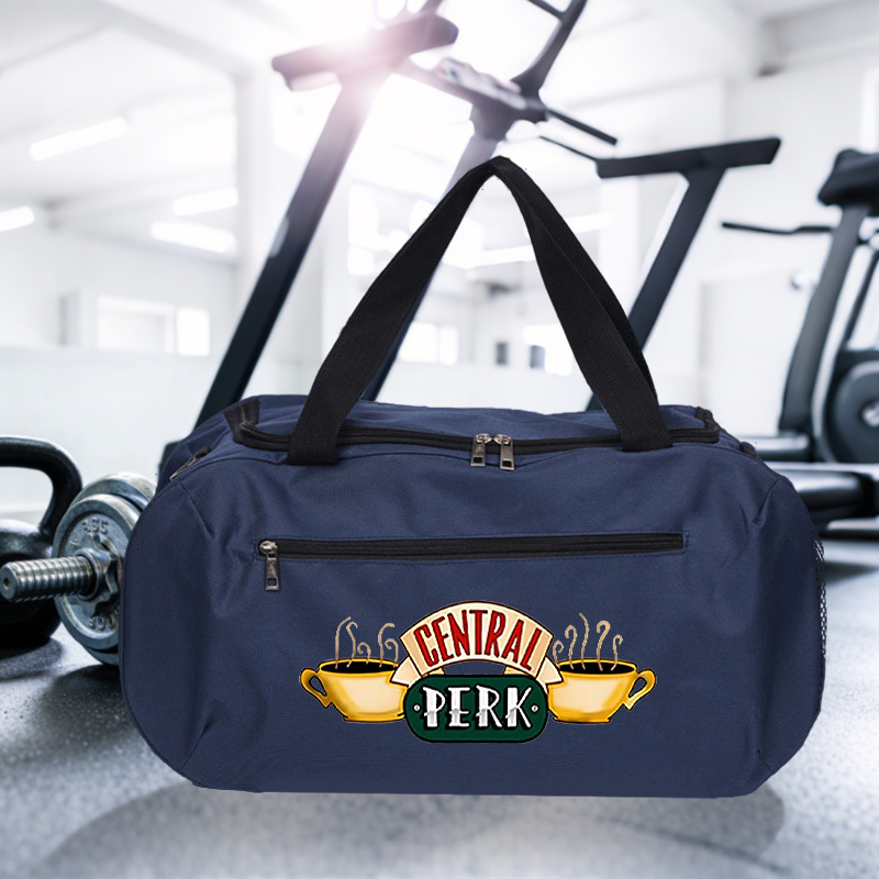 TEMU 1pc - Print Gym Bags, Stylish Sports Bags, Portable Travel Bags, Large-capacity Tote Bags, Luggage Bags, Casual Yoga Bags, Adjustable Shoulder
