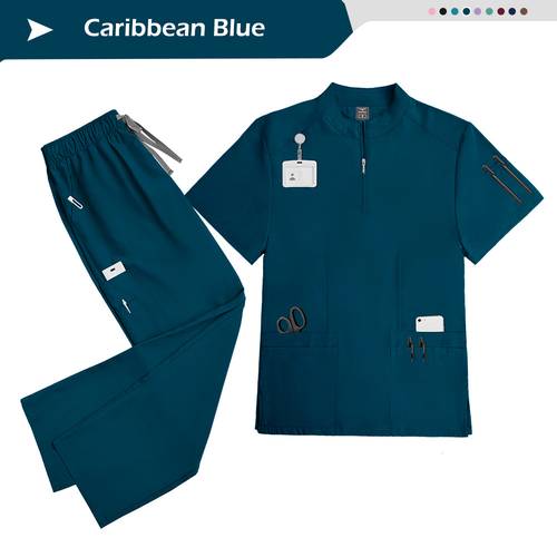 krankenpflegekleidung für männer und frauen, elastisches krankenschwestern-uniformset, ärzte-scrub set