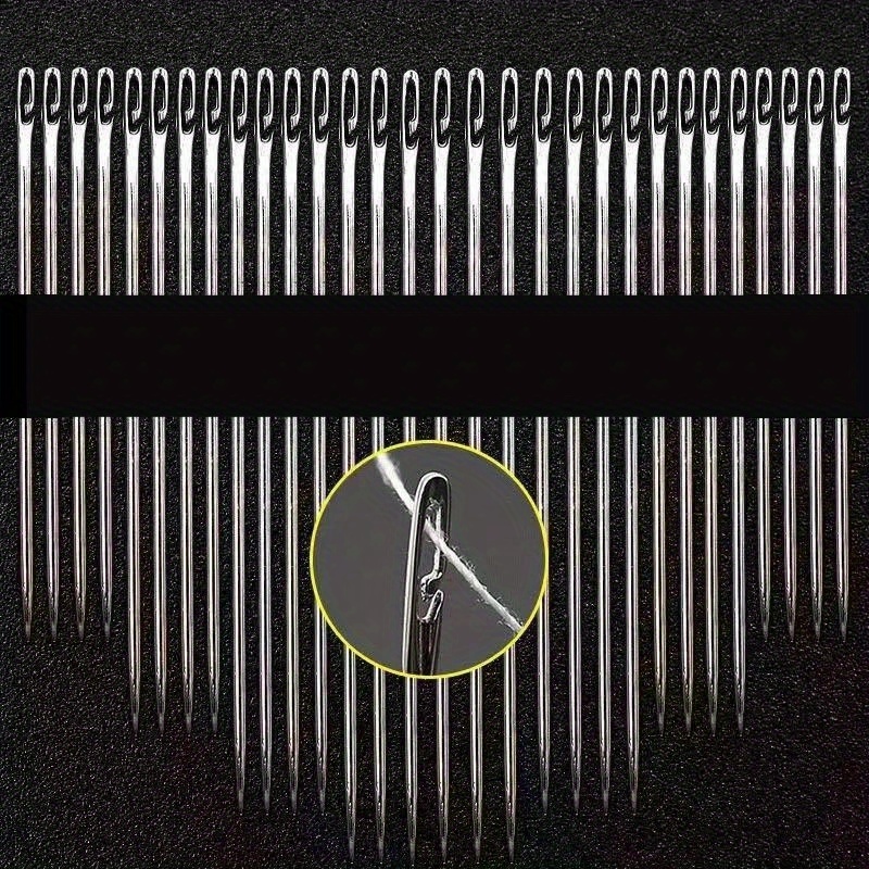 12/30pcs Self-Threading Needles, Assorted Sizes, Threading-Free, Elderly Blind Needles, Hand Sewing, Quilting, Clothing & Cross S