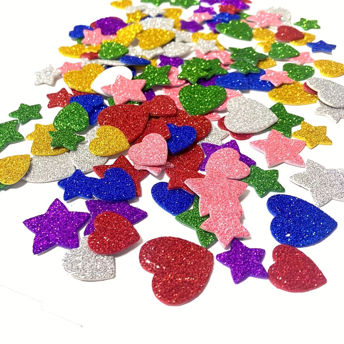 150pcs Glitter Foam Stickers for Craft Supplies & Decoration