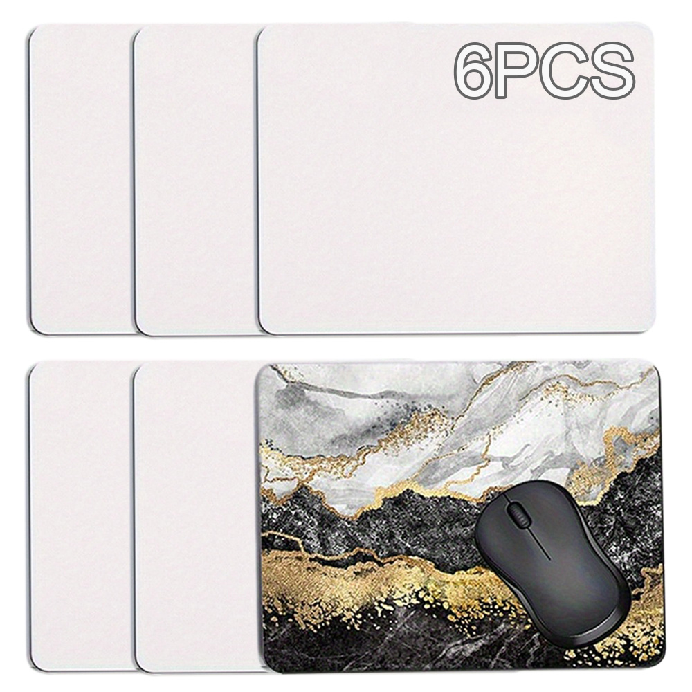 6pcs Sublimation Mouse Pad, Blank Mouse Pad Sublimation Blanks Mousepad For Sublimation Transfer Heat Press Printing Crafts, Non-slip Rubber Base, For Art & Craft Projects, Crafting Supplies