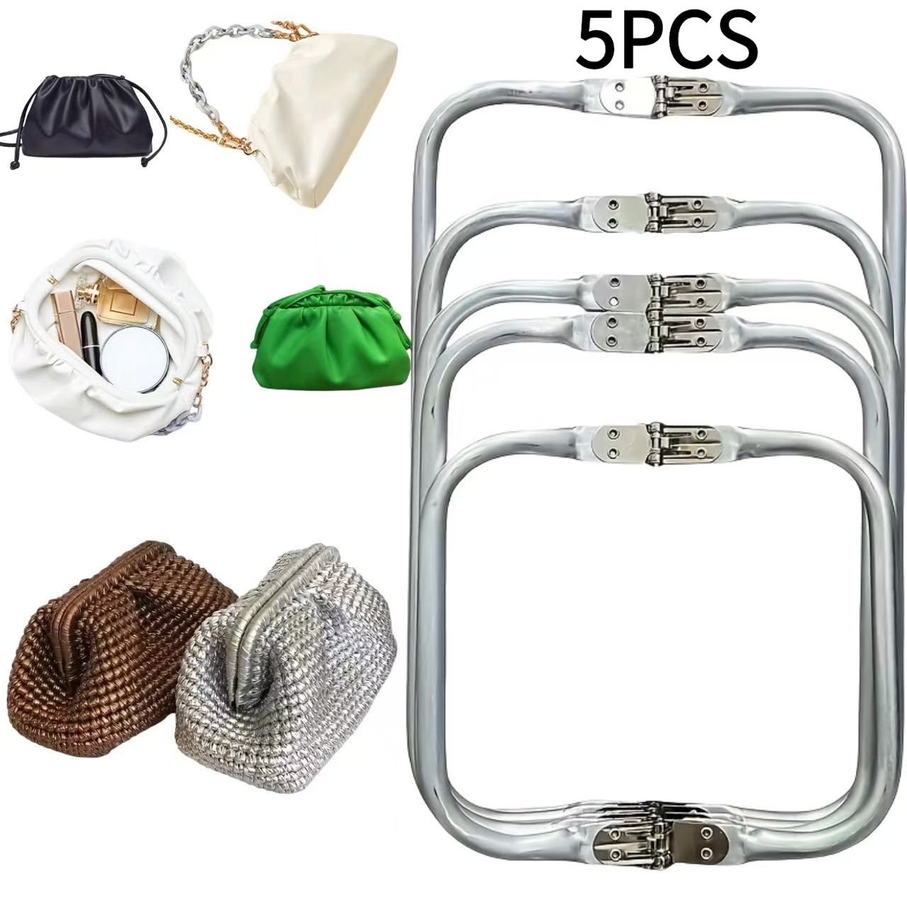 TEMU Ensemble de 5 clips de poignée en d'aluminium pour sacs - Boucle de sac nuage anti-torsion, convient pour la fabrication de portefeuilles, clips