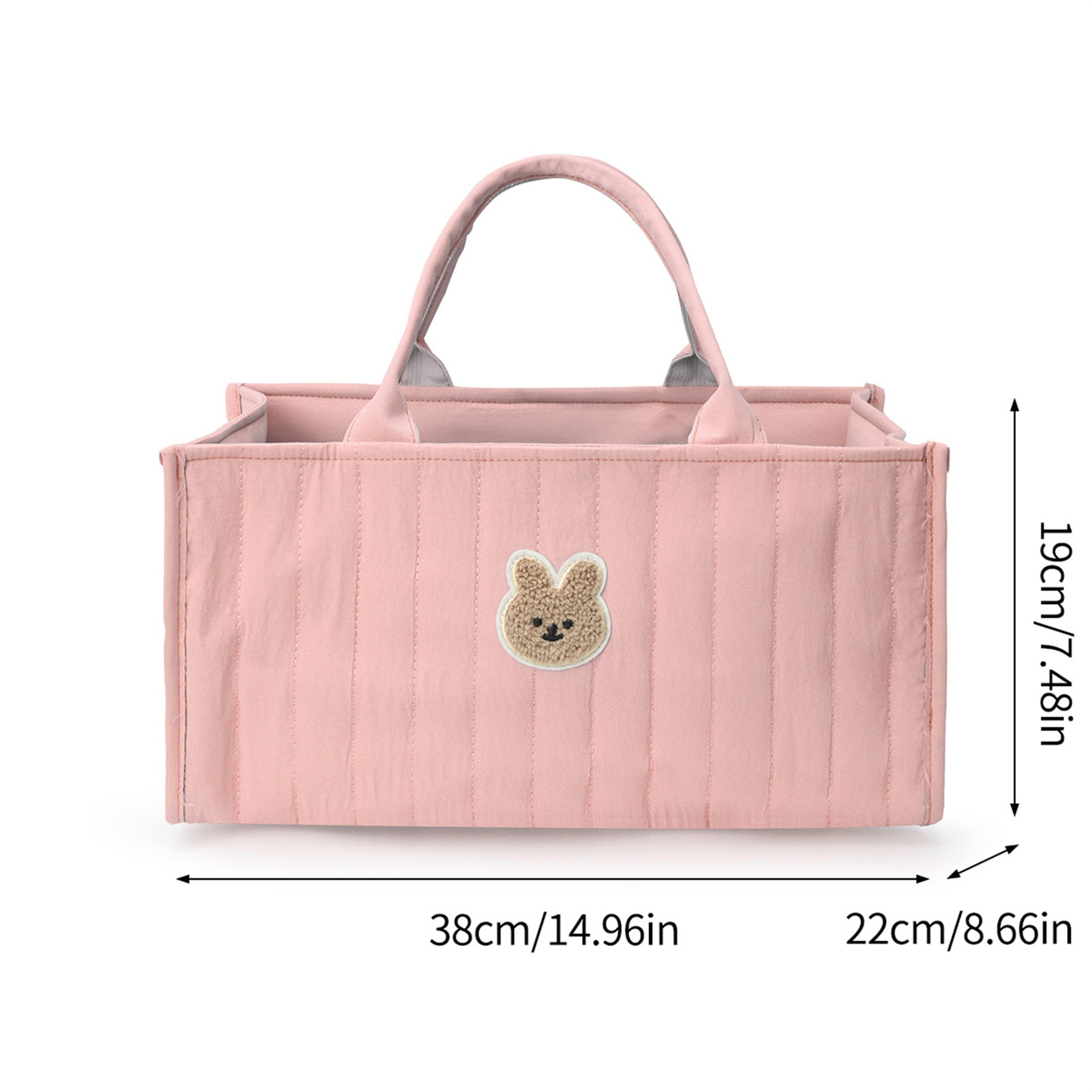   multi compartment diaper tote bag rabbit embroidery large capacity baby bag